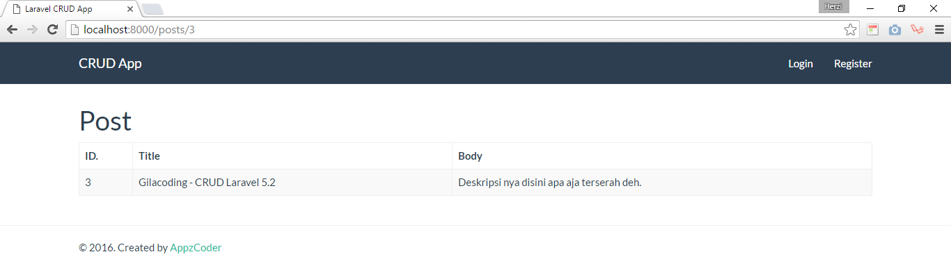 create update delete laravel 5.2